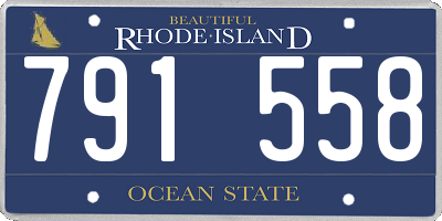 RI license plate 791558