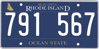 RI license plate 791567