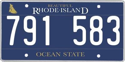 RI license plate 791583
