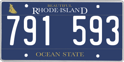 RI license plate 791593