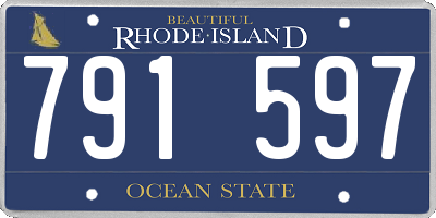 RI license plate 791597
