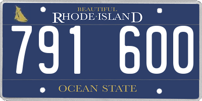 RI license plate 791600