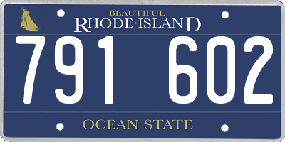 RI license plate 791602