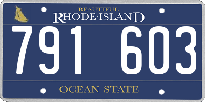 RI license plate 791603