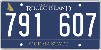 RI license plate 791607