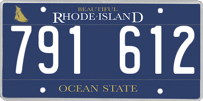 RI license plate 791612