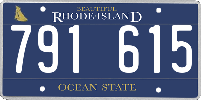 RI license plate 791615