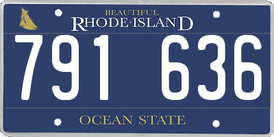 RI license plate 791636