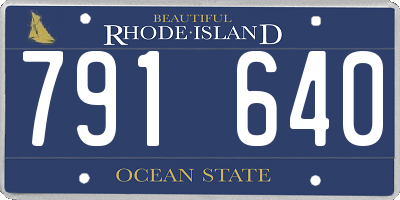 RI license plate 791640