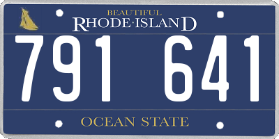 RI license plate 791641