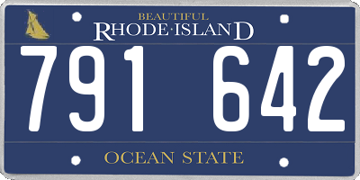 RI license plate 791642