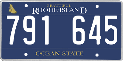 RI license plate 791645