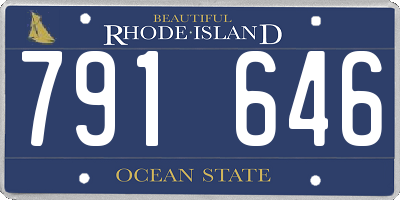 RI license plate 791646