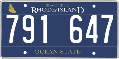 RI license plate 791647