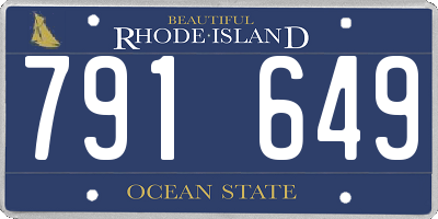RI license plate 791649