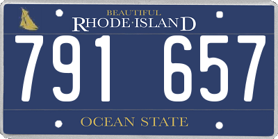 RI license plate 791657