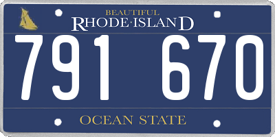 RI license plate 791670