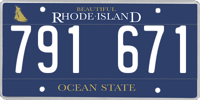 RI license plate 791671