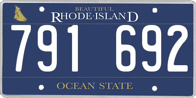 RI license plate 791692