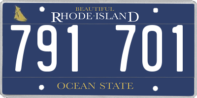 RI license plate 791701