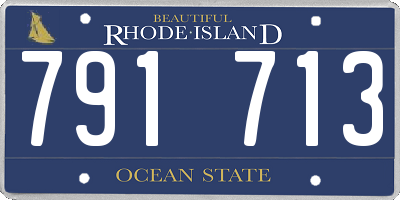 RI license plate 791713
