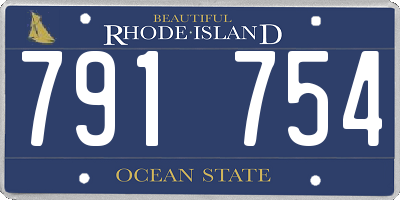 RI license plate 791754