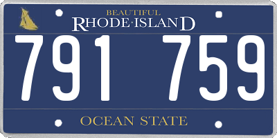 RI license plate 791759