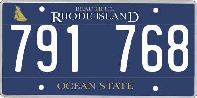 RI license plate 791768