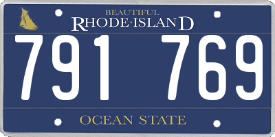 RI license plate 791769