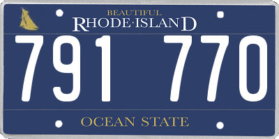 RI license plate 791770