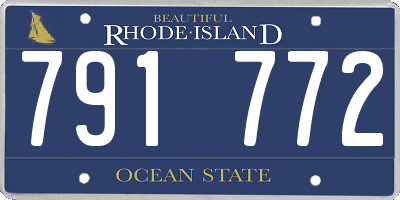 RI license plate 791772