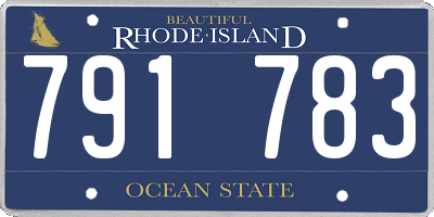 RI license plate 791783
