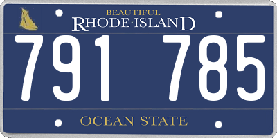 RI license plate 791785