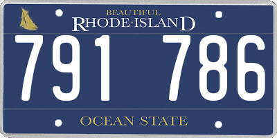 RI license plate 791786