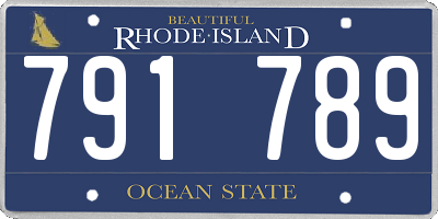 RI license plate 791789