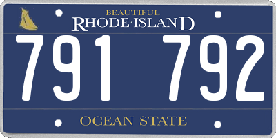 RI license plate 791792