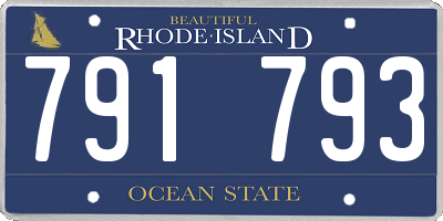 RI license plate 791793