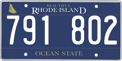 RI license plate 791802