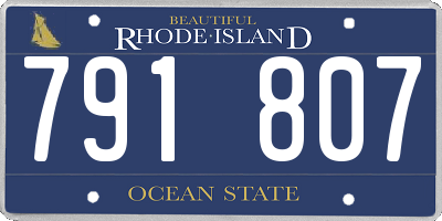 RI license plate 791807