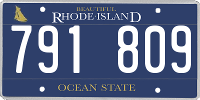 RI license plate 791809