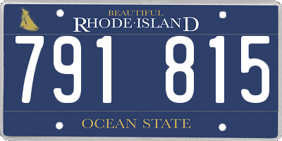 RI license plate 791815