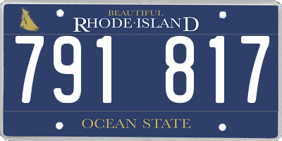 RI license plate 791817