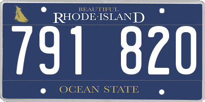 RI license plate 791820