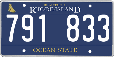 RI license plate 791833