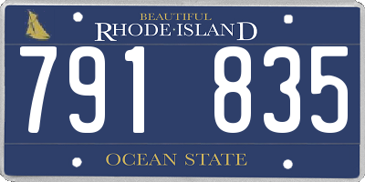 RI license plate 791835