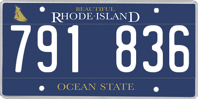 RI license plate 791836