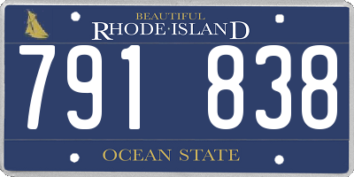 RI license plate 791838