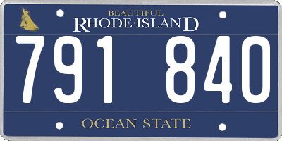 RI license plate 791840