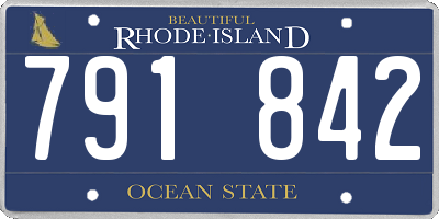 RI license plate 791842
