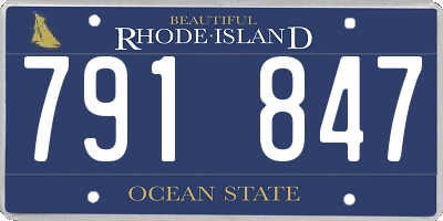 RI license plate 791847